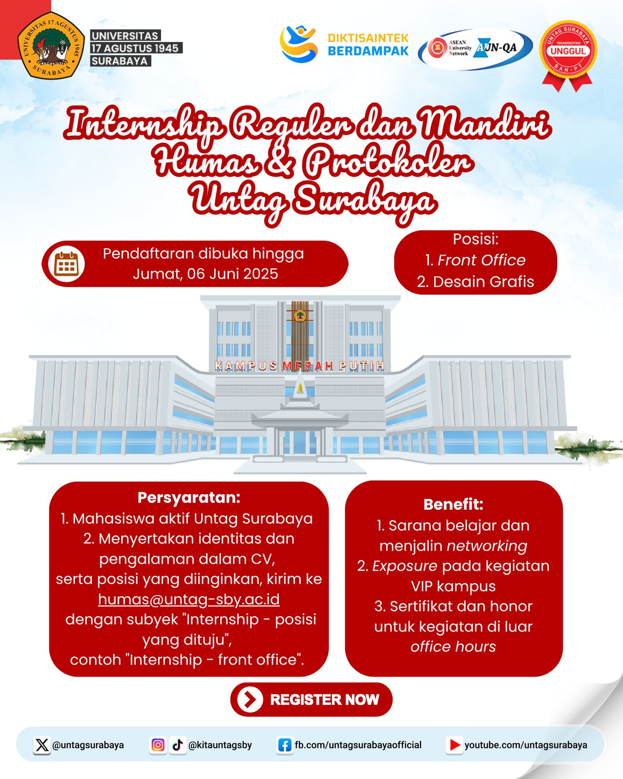 INTERNSHIP REGULER DAN MANDIRI HUMAS DAN PROTOKOLER UNTAG SURABAYA