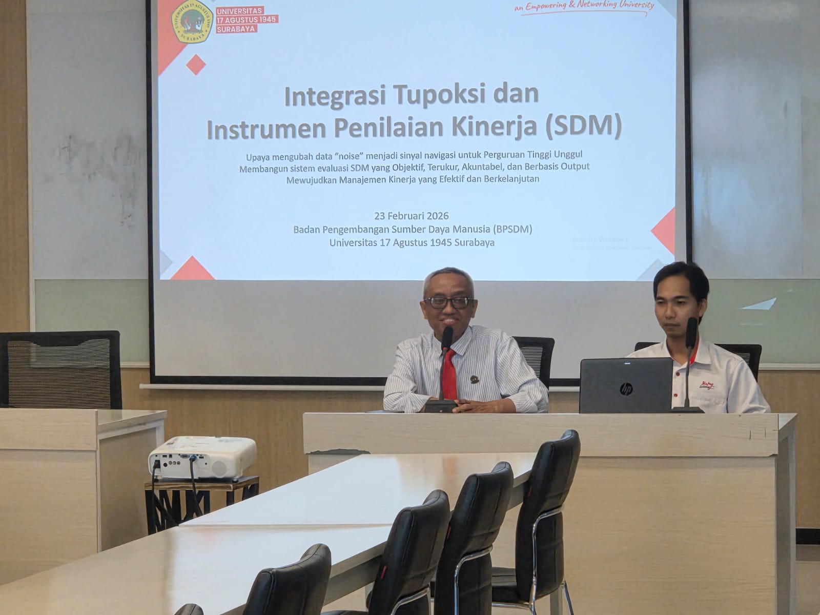 Sosialisasi Integrasi Tugas Pokok dan Fungsi (Tupoksi) serta Instrumen Penilaian Kinerja di lingkungan Universitas 17 Agustus 1945 (Untag) Surabaya