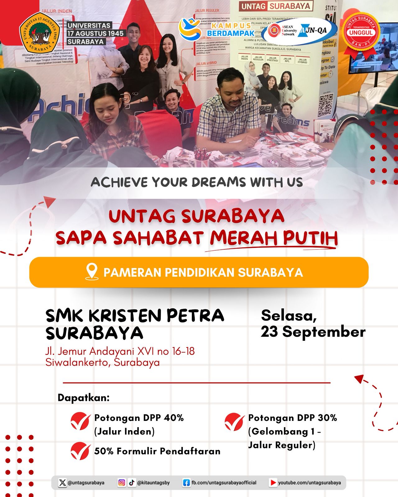 UNTAG Surabaya � Sapa Sahabat Merah Putih  Pameran Pendidikan Surabaya