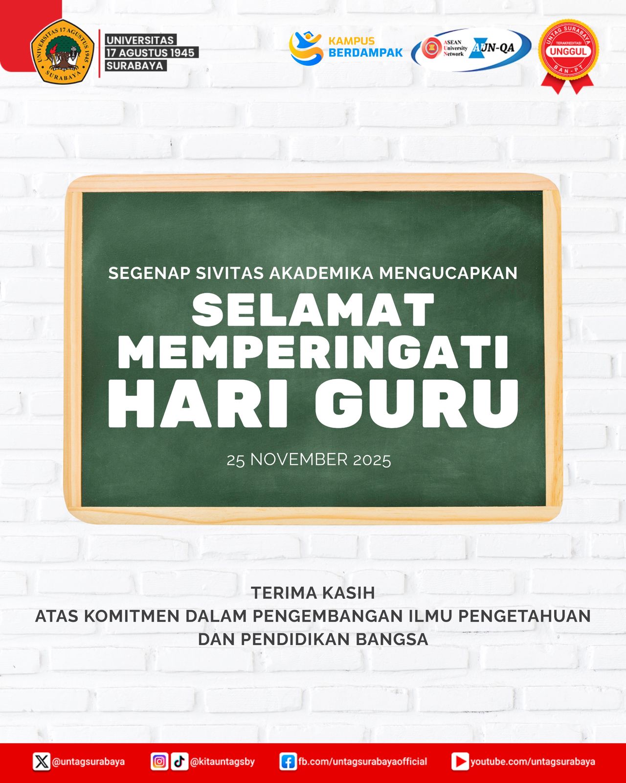 Guru Berkualitas, Indonesia Tangguh: Selamat Memperingati Hari Guru Tahun 2025