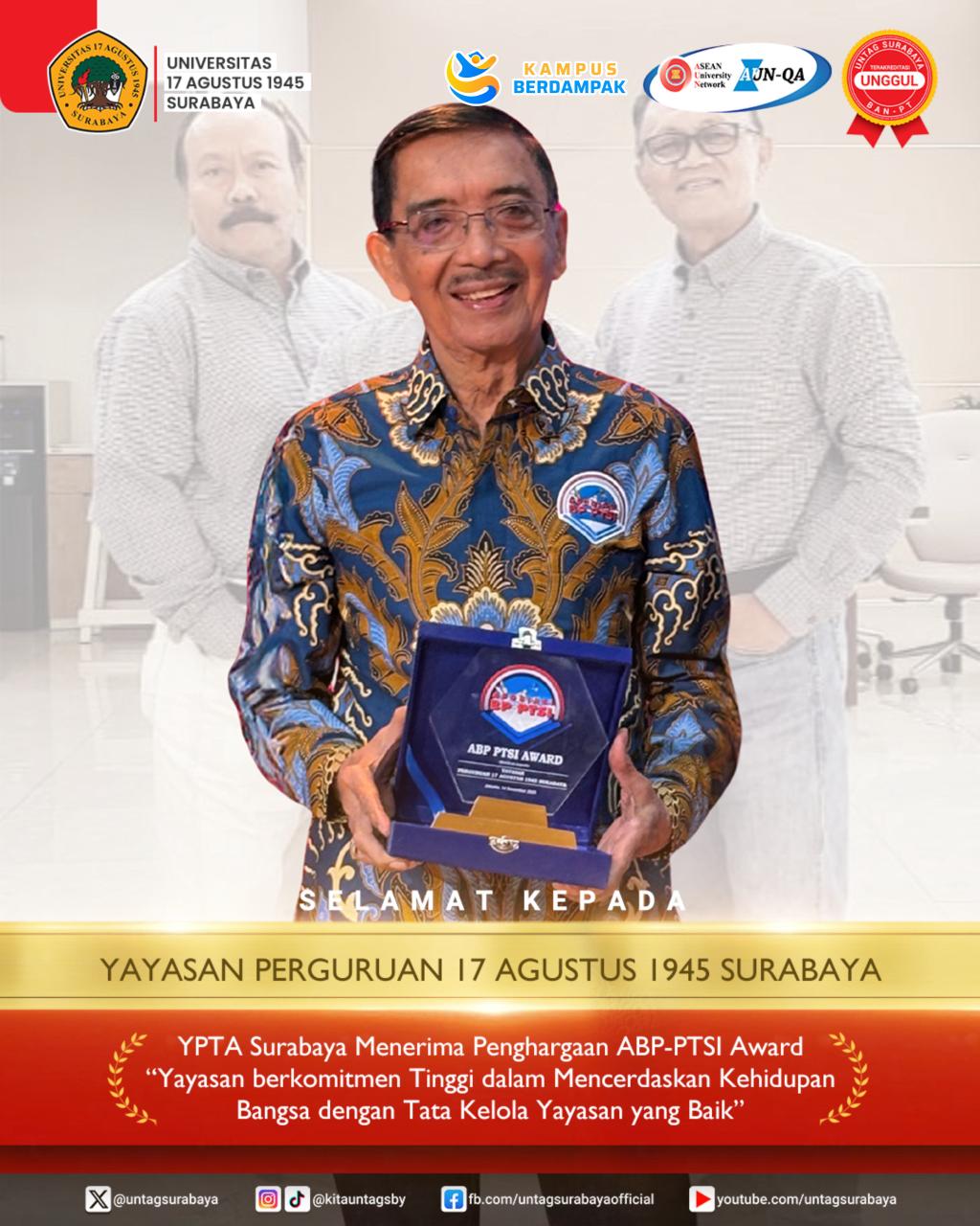 Selamat dan sukses kepada YPTA Surabaya atas raihan ABP-PTSI Award???? � bukti komitmen menuju tata kelola pendidikan unggul dan berdampak