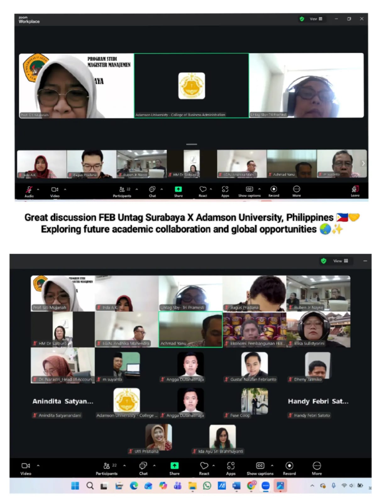 Kerja Sama Internasional: FEB Untag Surabaya dan Adamson University Filipina Perkuat Kolaborasi Akademik