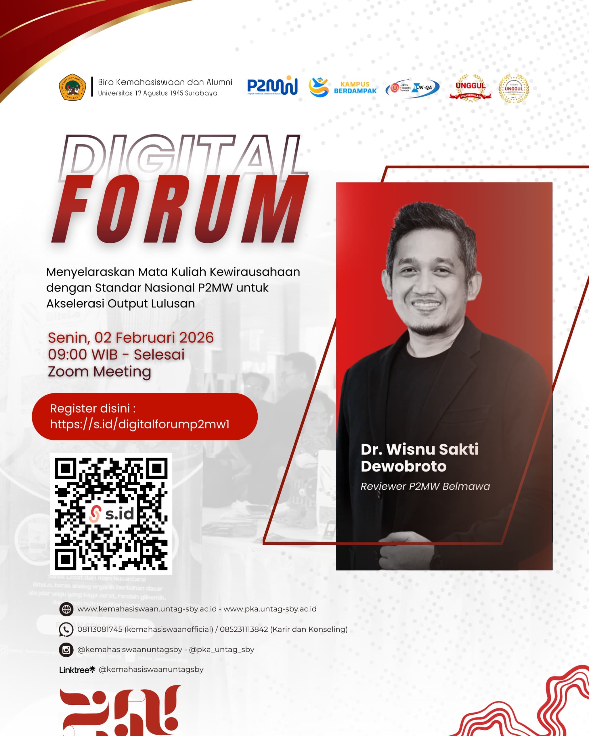 FEB Untag Surabaya Diperkuat melalui Digital Forum P2MW