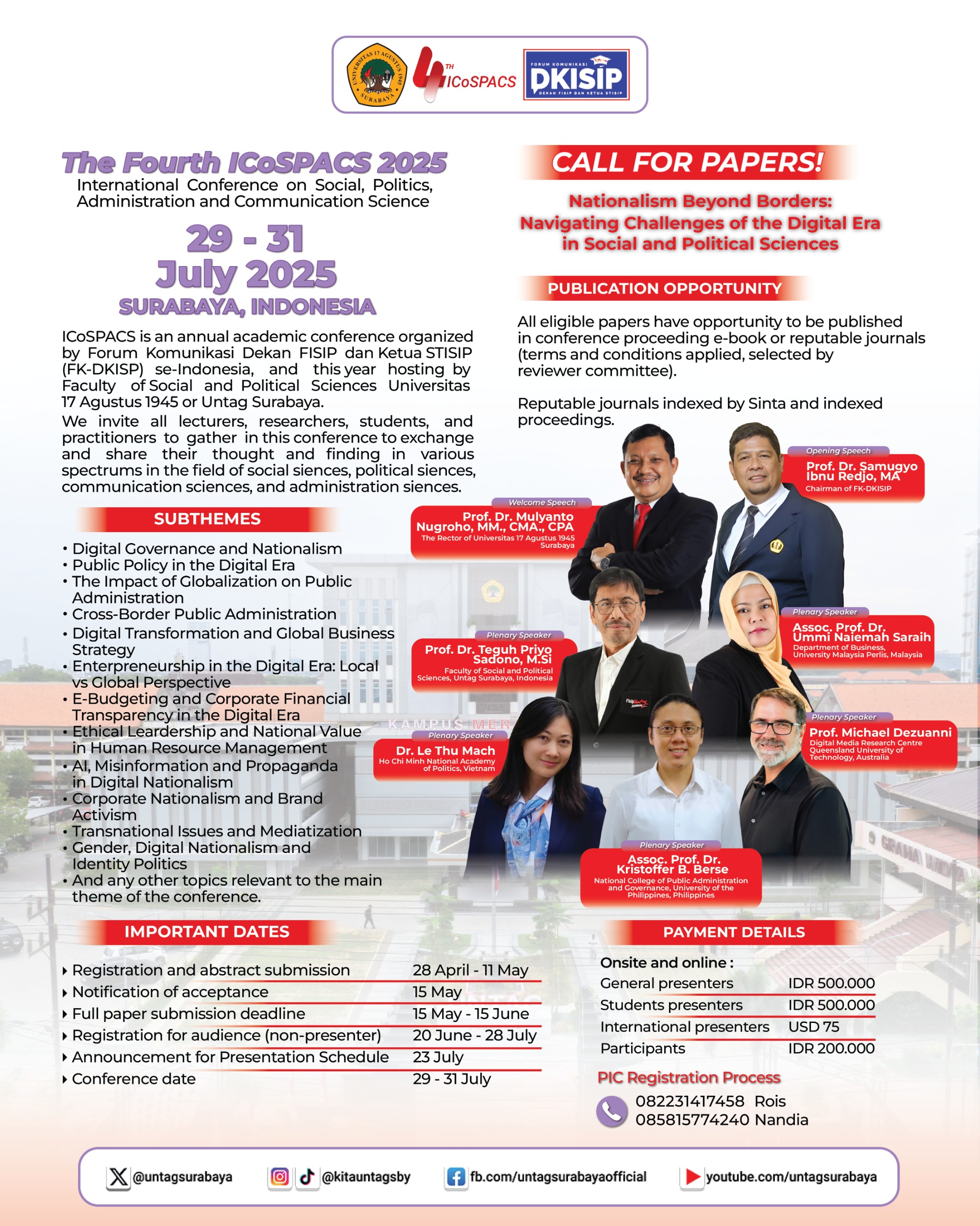 The Fourth ICoSPACS 2025: International Conference on Social, Politics, Administration and Communication Science