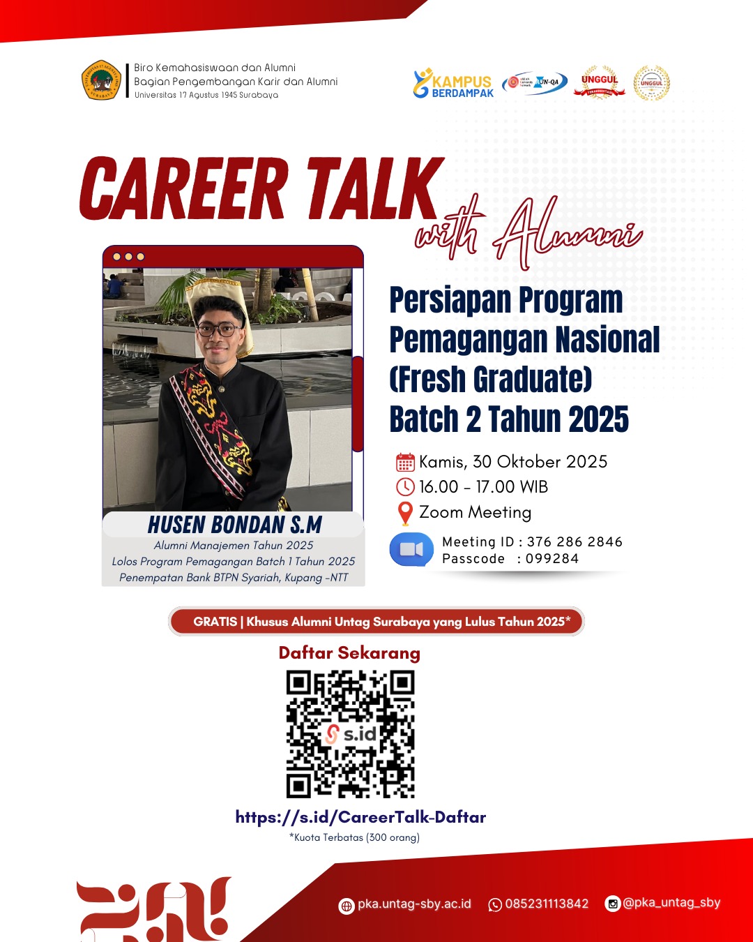 CAREER TALK WITH ALUMNI - PERSIAPAN PROGRAM PEMAGANGAN NASIONAL BATCH 2 TAHUN 2025