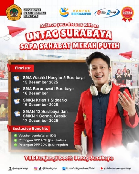 Yuk, Datang dan Jelajahi Booth UNTAG Surabaya!